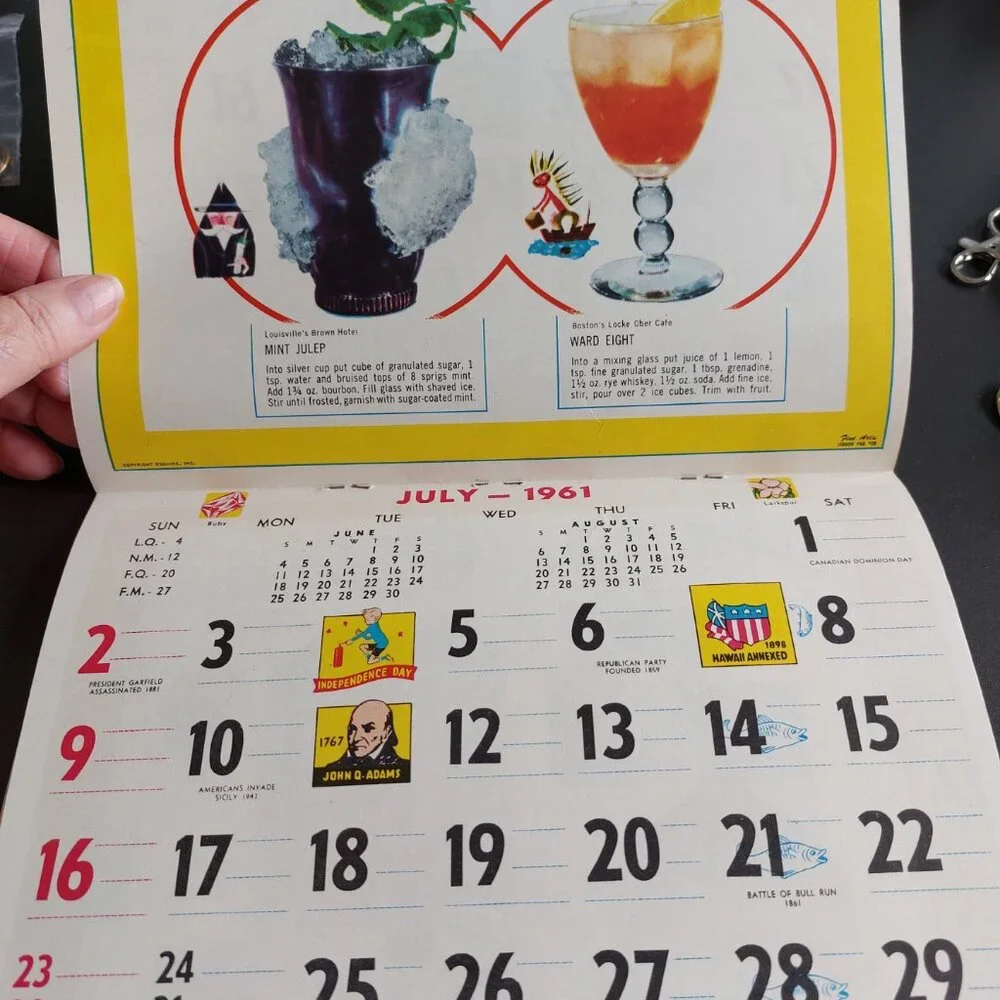 vintage 1961 bar calendar from WK Oriental Foods in Regina - Picture 10 of 16